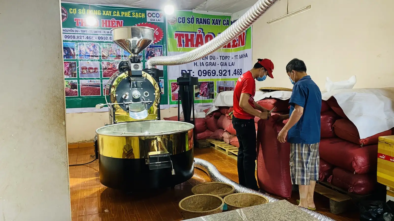 Máy rang Cà phê Gas 40kg Rio L40