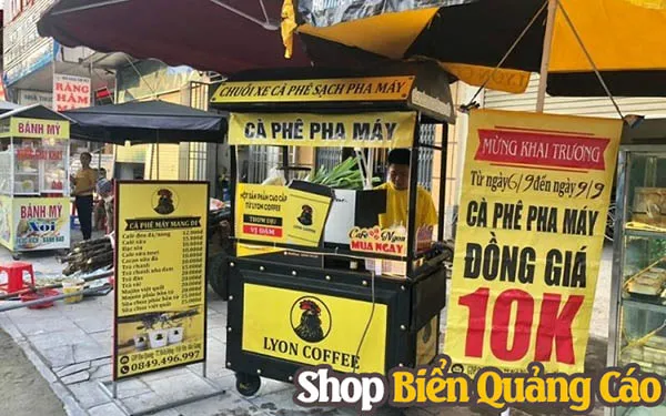 Bảng hiệu cà phê pha máy sử dụng đèn neon uốn cong và chữ nổi tinh tế