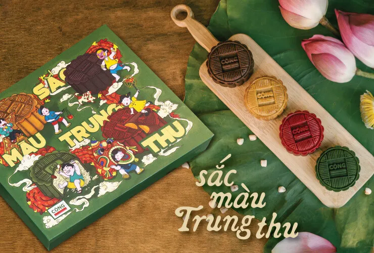 Bánh trung thu và ly cà phê cốt dừa đặc trưng của Cộng Cà Phê, sự kết hợp lý tưởng tại chi nhánh Trung Hòa
