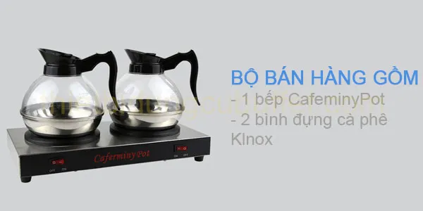 Bộ sản phẩm máy hâm nóng CF23-B6 bao gồm bếp và hai bình Klnox