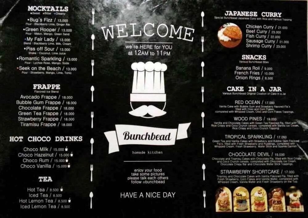 Các loại đồ uống cơ bản và món ăn kèm cần thiết trên menu, áp dụng kỹ thuật cách thiết kế menu quán cà phê