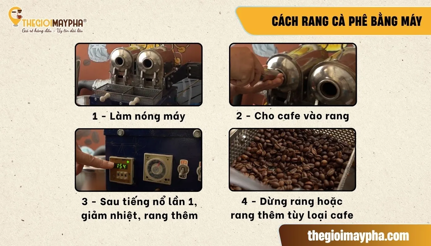 Cách rang cà phê bằng máy tại nhà với quy trình 4 bước đơn giản
