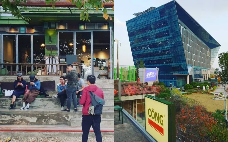 Cận cảnh chi nhánh Cộng Cà Phê tại Itaewon, Seoul với kiến trúc ba tầng và không gian đậm chất Việt Nam