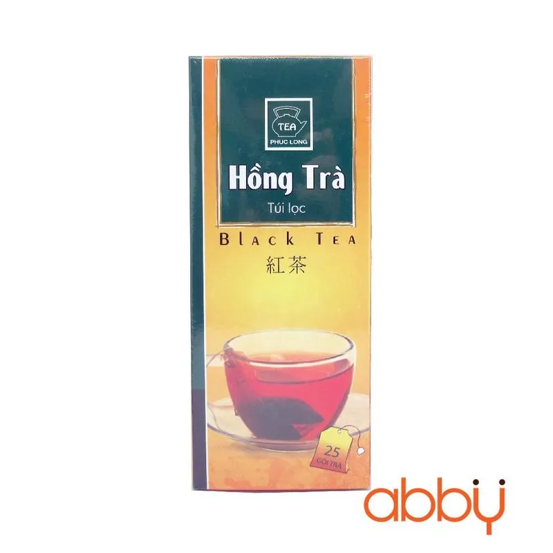 Gói sản phẩm Hồng trà túi lọc Phúc Long 2g x 25 gói trong hộp giấy cao cấp