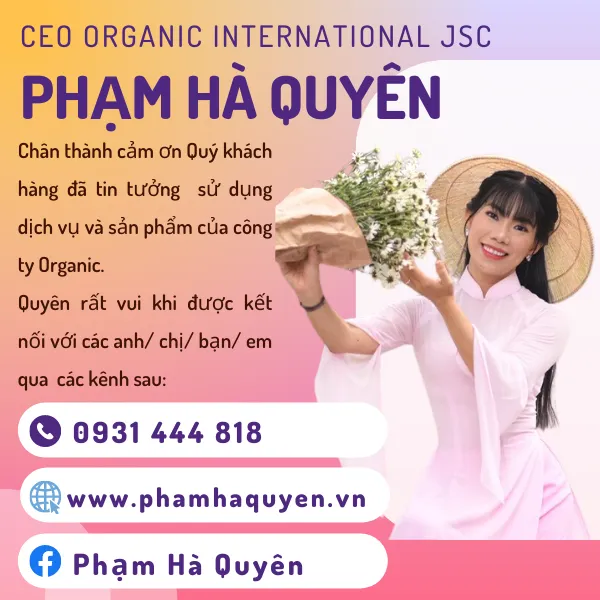 Hình ảnh chân dung Chuyên gia Hóa Mỹ Phẩm Phạm Võ Thị Hà Quyên, CEO CTY CP QT Organic