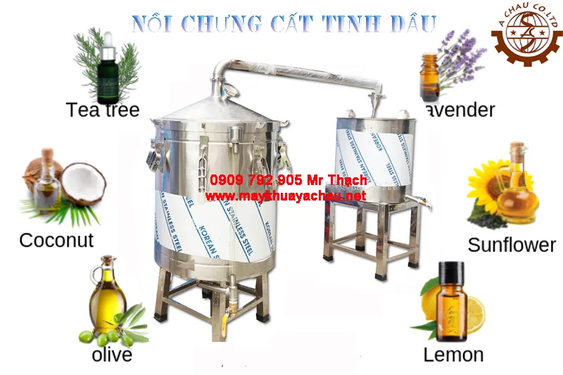 Hình ảnh chi tiết về nồi chưng cất tinh dầu, minh họa cho thiết bị chiết xuất công nghiệp