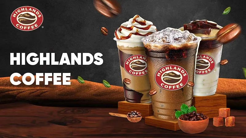 Hình ảnh giới thiệu tổng quan về thương hiệu Highland Coffee và hành trình phát triển