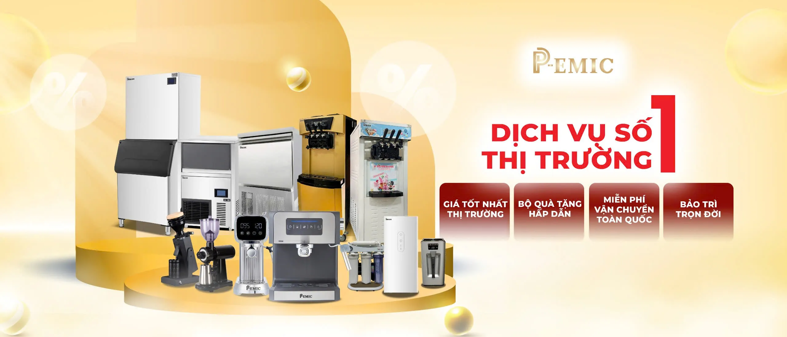 Hình ảnh tổng hợp các thiết bị nhà bếp, quầy bar chuyên nghiệp, bao gồm máy pha cà phê