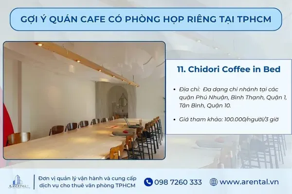 Không gian phòng họp đơn giản, yên tĩnh tại Chidori Coffee in Bed