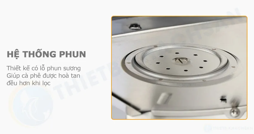 Máy lọc cà phê Caferina (2 bình thủy tinh, Có hâm nóng) LP1537 với hệ thống phun nước nóng dạng vòi sen