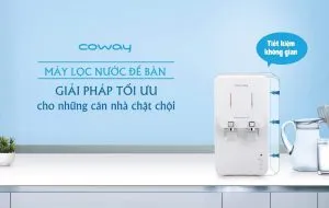 Máy lọc nước Coway có thiết kế gọn gàng, phù hợp làm thiết bị nội thất cho các không gian hiện đại