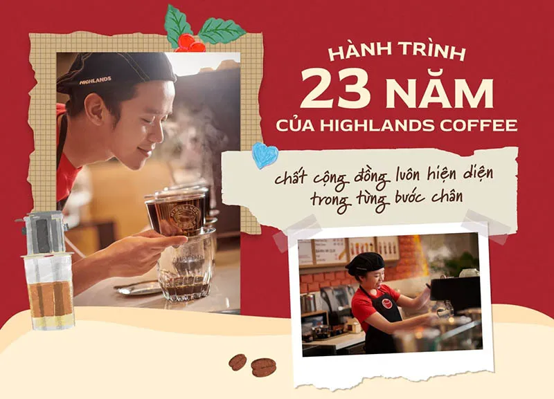 Mô tả cụ thể nội dung hình ảnh về yếu tố chính trị-pháp luật tạo môi trường phát triển bền vững cho Highland Coffee