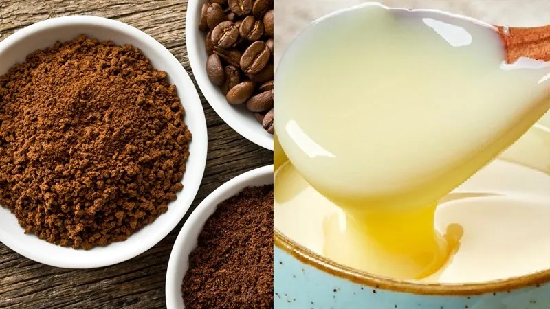 Nguyên liệu cho món cà phê sữa nóng