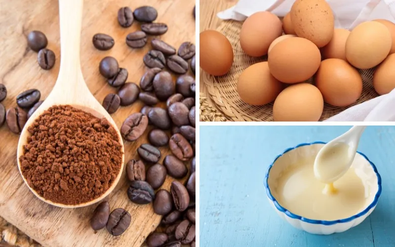 Nguyên liệu cơ bản để thực hiện cách làm cà phê trứng tại nhà