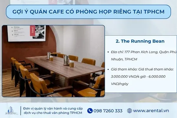 Phòng họp riêng tại The Running Bean thiết kế theo lối cổ điển mang lại cảm giác sang trọng và ấm cúng