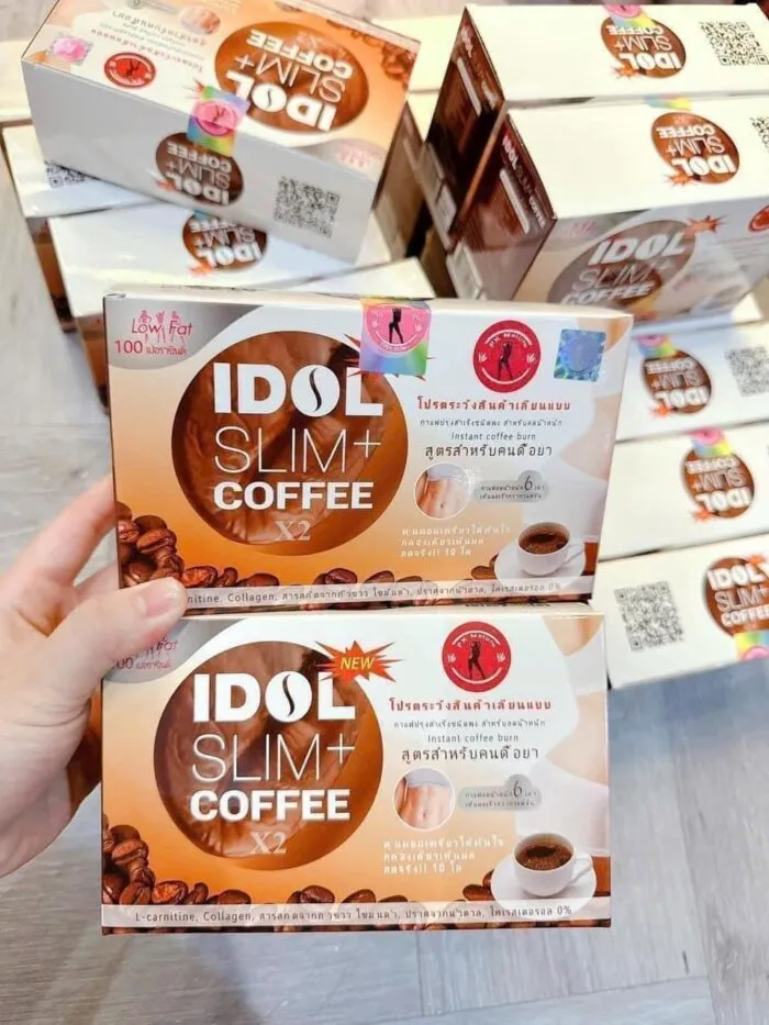 Sản phẩm Cà phê giảm cân Slim Idol Coffee hộp giấy màu trắng