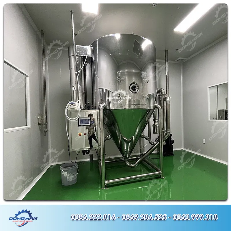 Sơ đồ cấu tạo các bộ phận chính của máy sấy phun công nghiệp