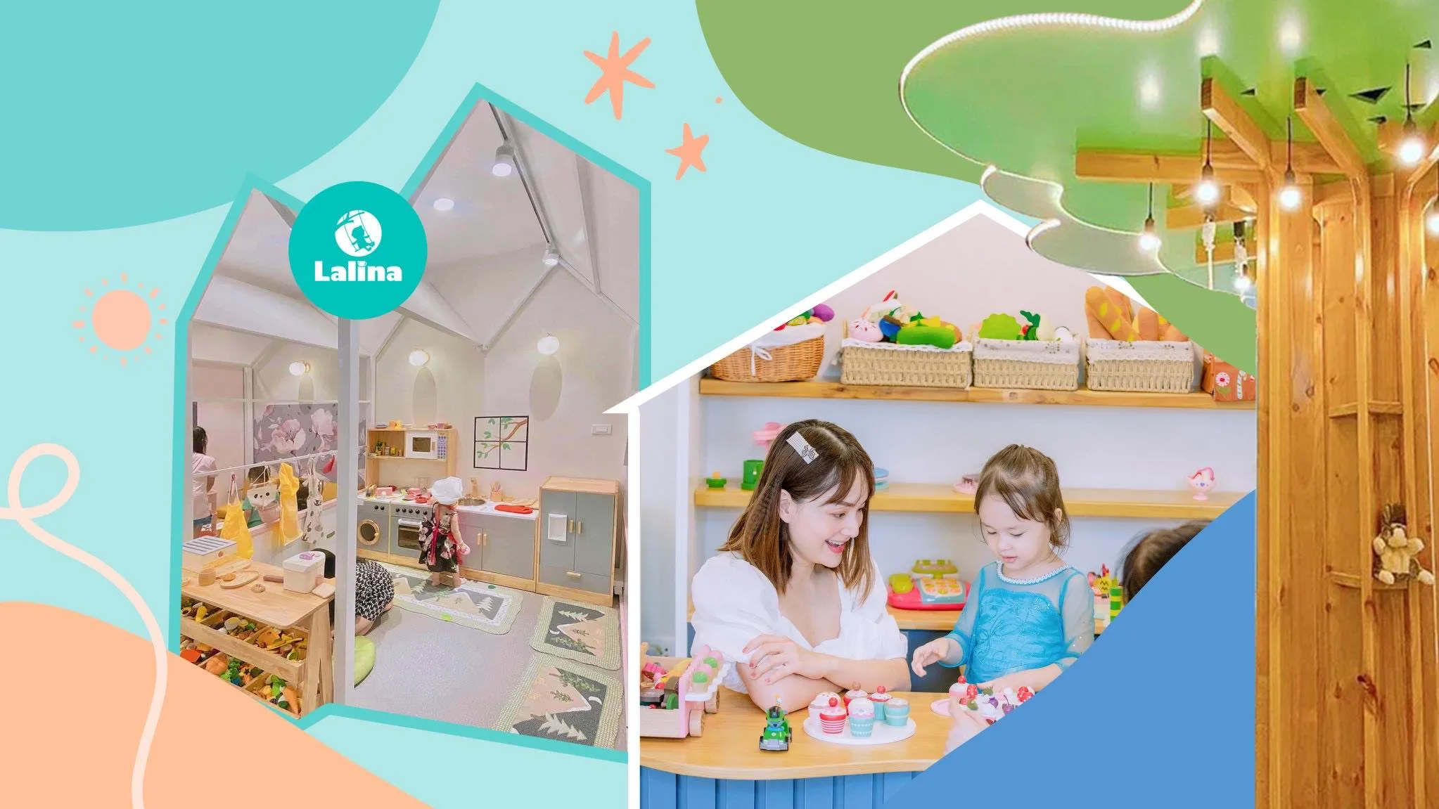 Thiết kế không gian quán cà phê có chỗ chơi cho bé Lalina Kids tại Hà Nội