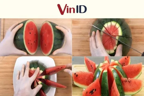 Dưa hấu trang trí hình bông hoa, minh họa cho kết quả đẹp đẽ của một vườn cà phê được chăm sóc kỹ thuật tối ưu