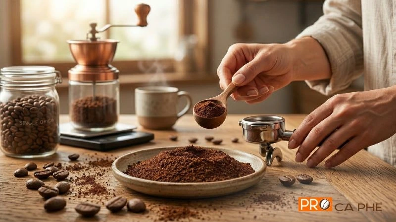 Đảm bảo độ mịn của bột cà phê phù hợp với phương pháp chiết xuất