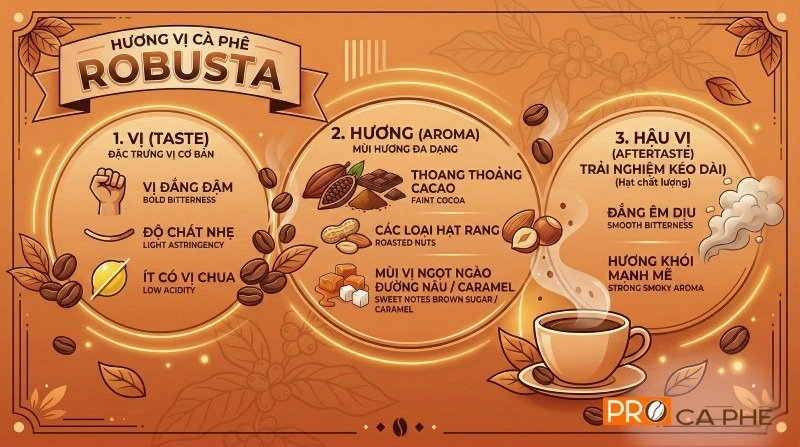 Robusta mang đến trải nghiệm hương vị mạnh mẽ và lôi cuốn